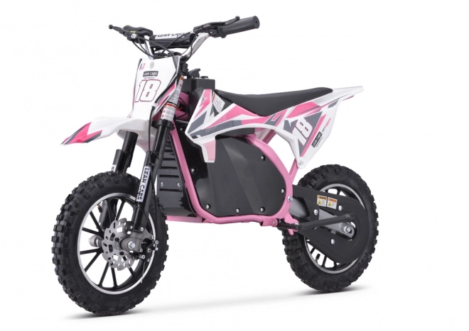 Motocicletă de cross Trail King pe acumulator roz