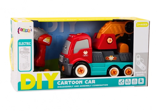 Camion Cu Macara Cartoon DIY Portocaliu