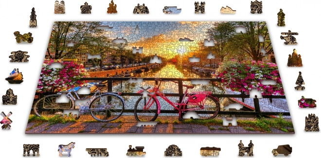 Puzzle din lemn cu roți de Amsterdam