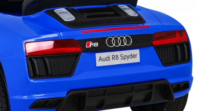 Mașină electrică Audi R8 albastră pentru copii cu pilot și MP3