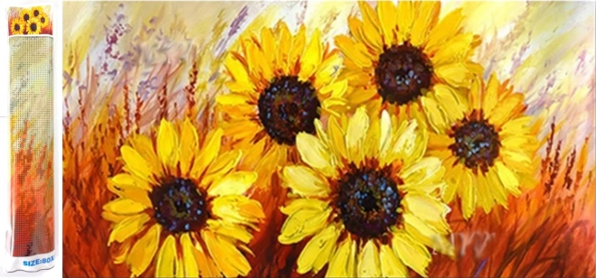 pictură cu diamante floarea-soarelui 80x40cm