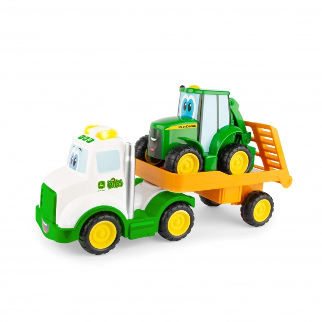 John Deere jucărie Traktor Johnny cu remorcă 37 cm