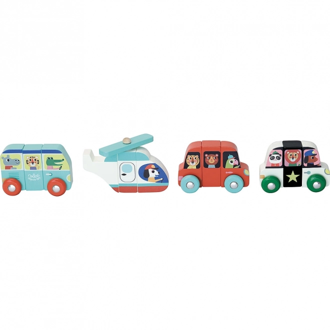 Puzzle magnetic din lemn Vilac Transport