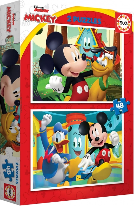 Puzzle Mickey Mouse: Parcul de Distracții 2x48 Piese