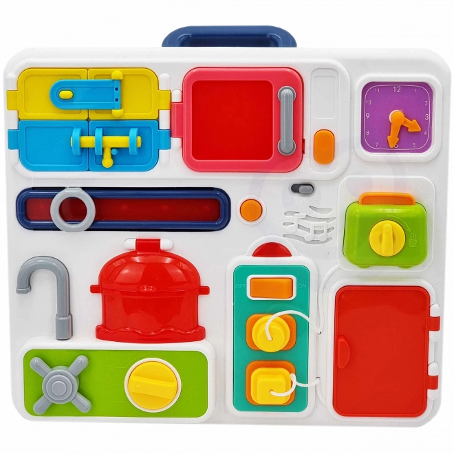 Tablă de activități Montessori cu efecte sonore și luminoase Woopie