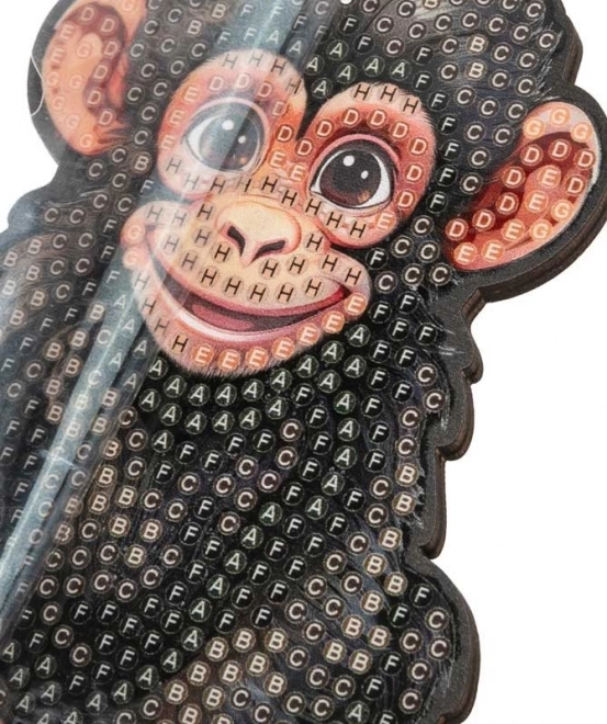 Pictură cu diamante Jungle: Cimpanzeu