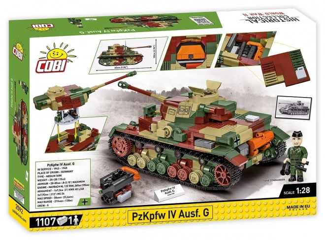 Tanc WWII PzKpfw IV Ausf.G - Set de construcție 1107 piese