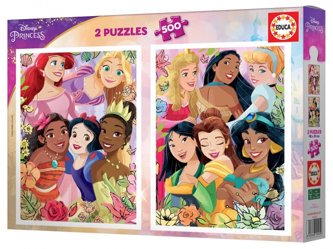 Puzzle EDUCA Prințesele Disney 2x500 de piese