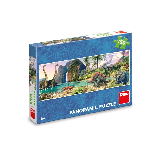 Puzzle panoramic dinozauri la lac 150 piese