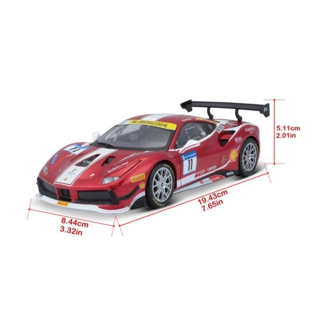Model auto Ferrari 488 Challenge 2017 de la Bburago la scară 1:24