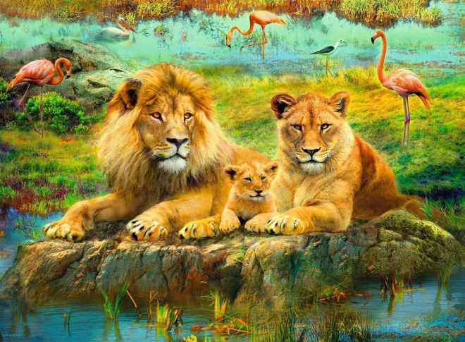Puzzle lei în savană 500 piese Ravensburger