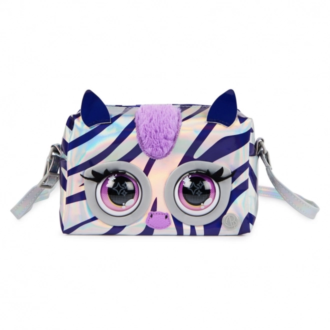 Geantă interactivă metalică zebră pentru copii Purse Pets