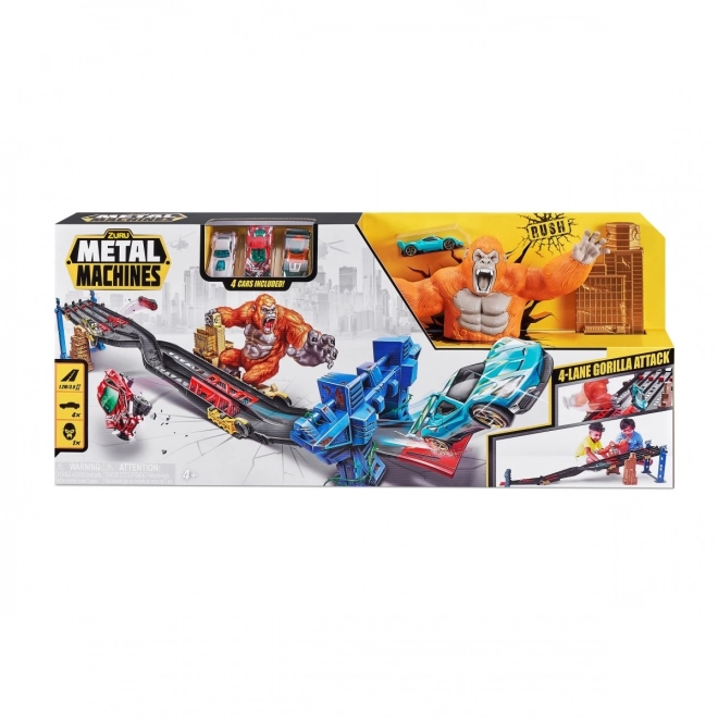 Pistă distractivă Metal Machines 4 piste atacul Gorilei