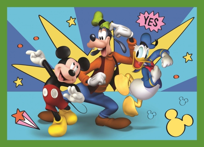 Puzzle Trefl clubul lui Mickey: Cu prietenii 4 în 1