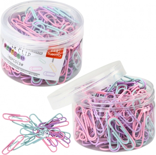 Clame de hârtie colorate în cutie 160 buc