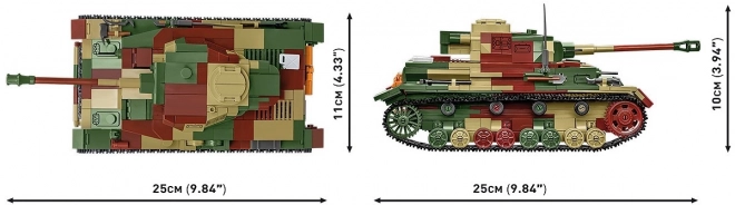 Tanc WWII PzKpfw IV Ausf.G - Set de construcție 1107 piese