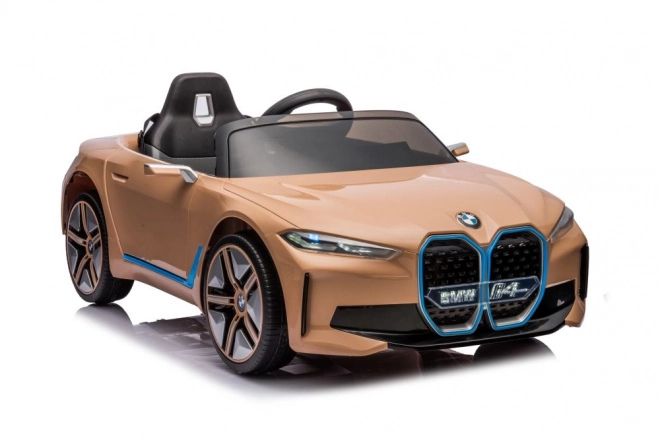 Mașină cu acumulator BMW I4 auriu 4x4