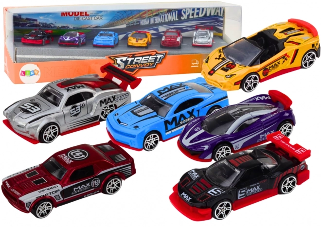 Set de mașinuțe sport metalice 1:64 mix 6 piese