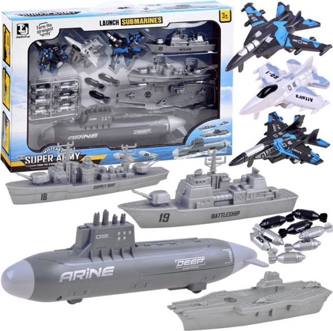Set submarin și nave de război – bătălie navală pentru copii