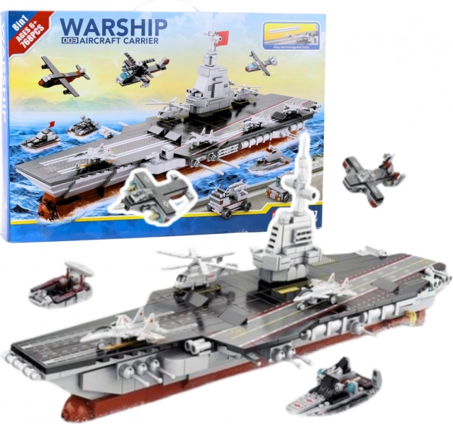 Set de construcție portavion cu avioane de vânătoare – 768 piese