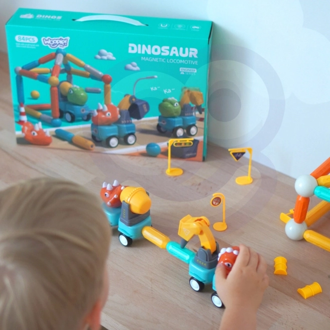 Set de construcție magnetic Dinozauri Woopie 84 piese