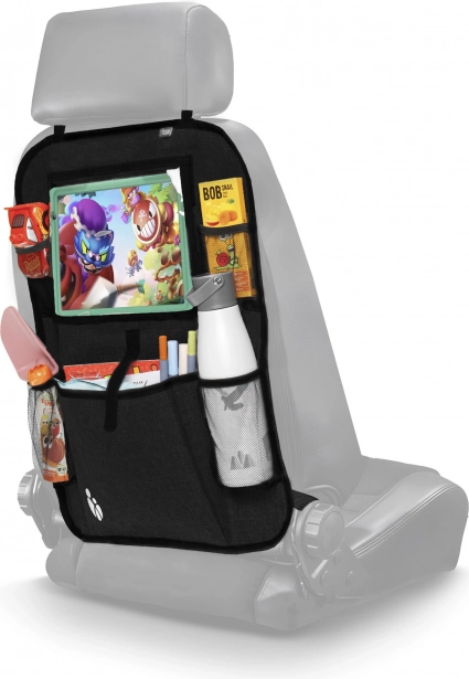Organizator pentru spătar + buzunar pentru tabletă, Negru