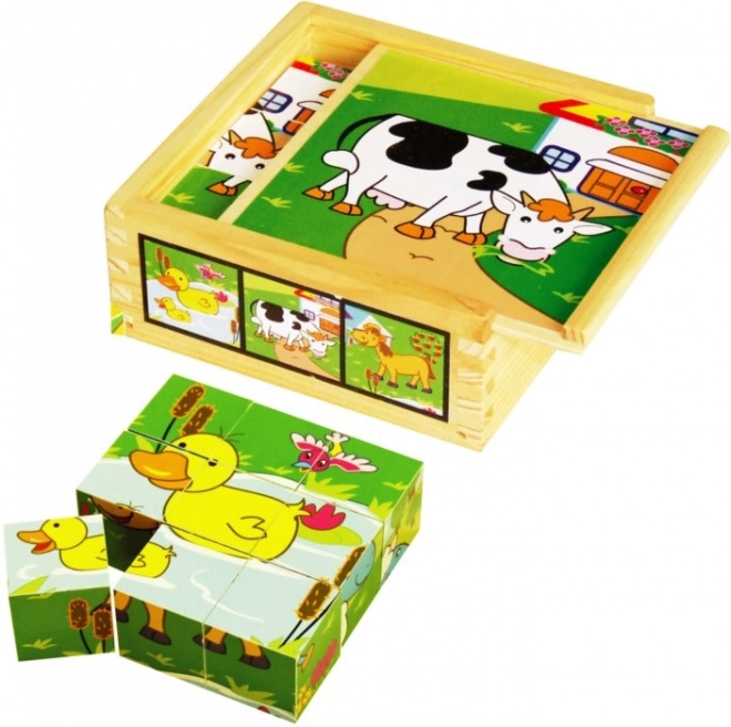 Cuburi cu imagini animale de companie BABU, set 9 cuburi