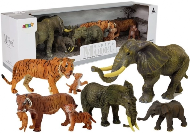 set figurine safari animale elefant și tigru