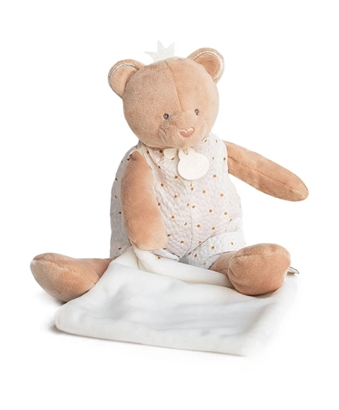 Set cadou doudou cu ursuleț de pluș și păturică 28 cm