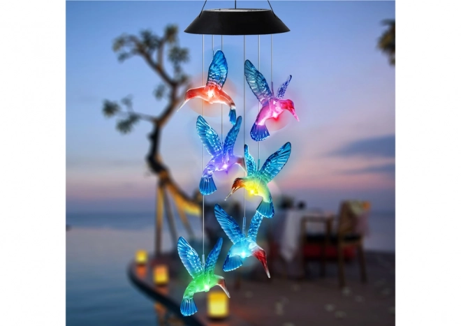 lampă solară cu păsări colibri LED colorată