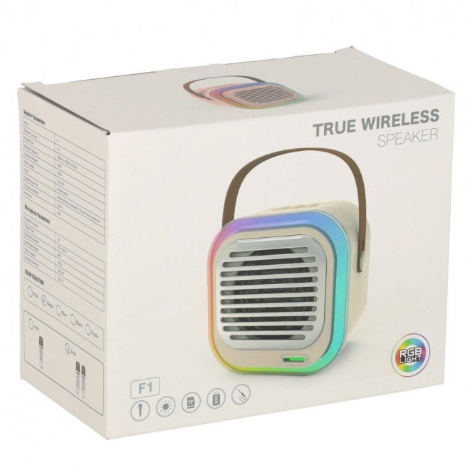 Sistem karaoke cu boxă Bluetooth crem