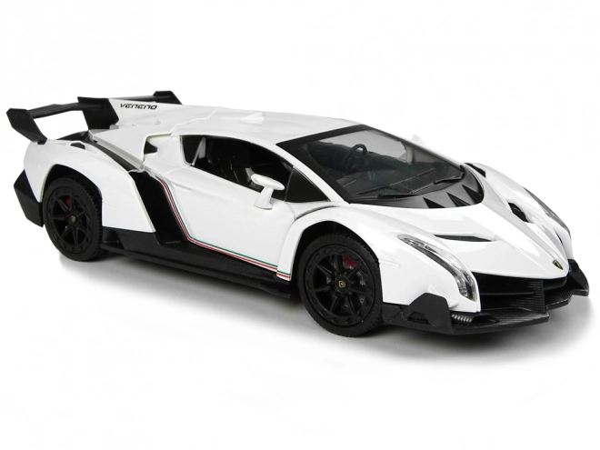 Mașină sport R/C 1:24 Lamborghini Veneno alb cu telecomandă și lumini