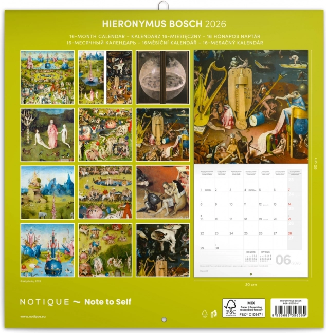 Calendar cu note Hieronymus Bosch 2026