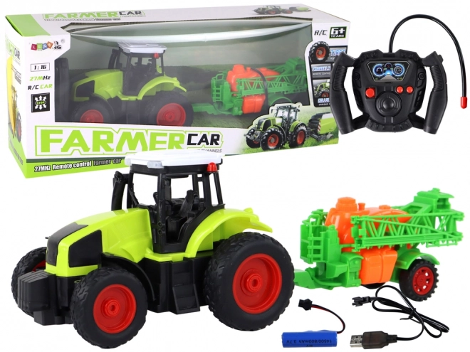 Tractor cu pulverizator RC telecomandat la scară 1:16