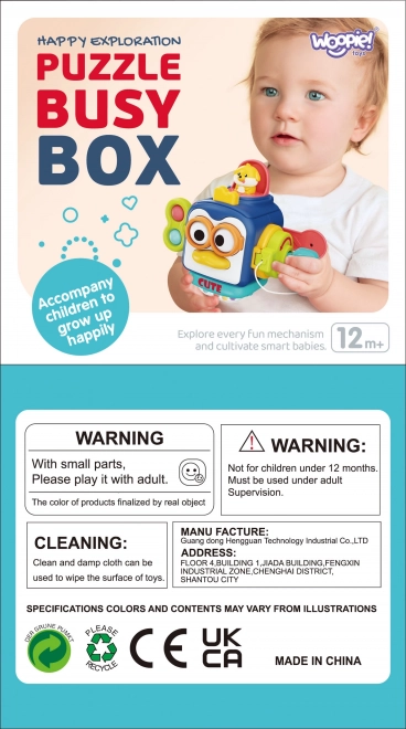 Pingwin WOOPIE educațional Montessori 6-in-1 cu bile senzoriale