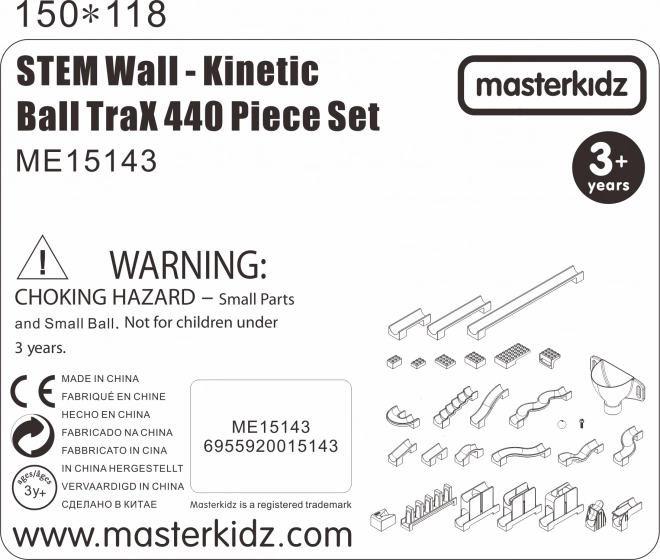 Set constructiv Masterkidz pistă pentru bile Tablă STEM 440 piese