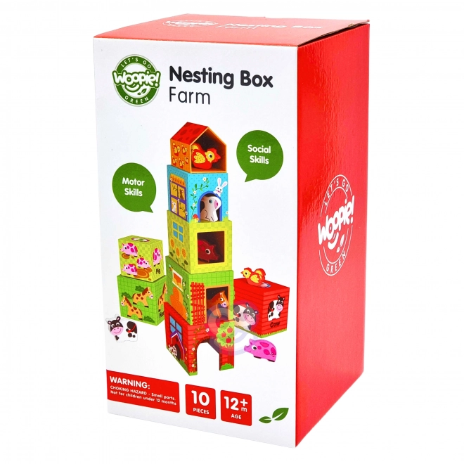 Puzzle cuburi fermă Woopie Green