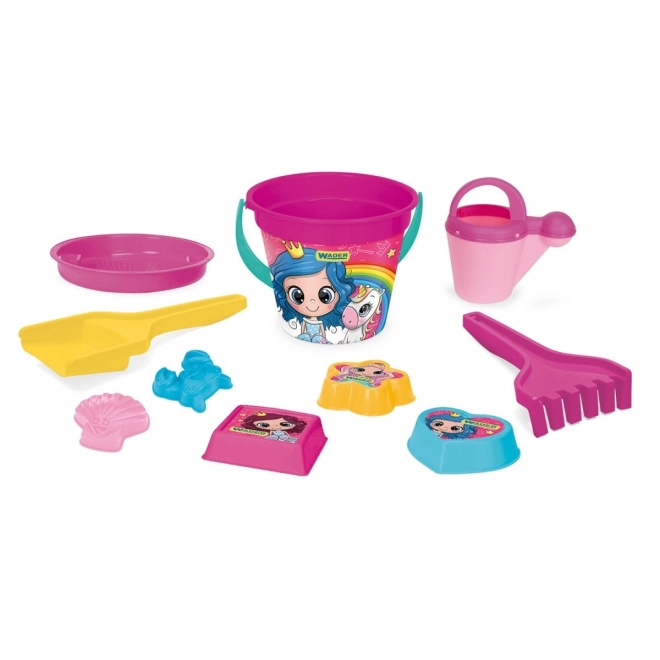 Set de nisip cu IML 10 piese roz