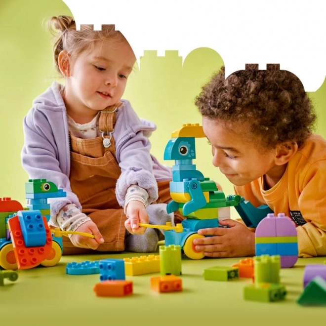 Set de construcție LEGO DUPLO 3 în 1: Dinozauri pe Roți