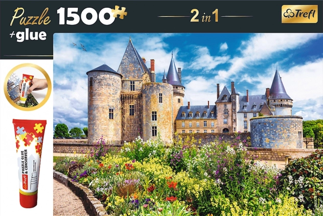 Puzzle Trefl 2v1 cu Castelul Sully-sur-Loire, Franța 1500 piese și lipici