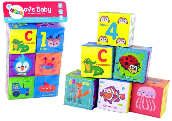 Set educativ de cuburi din spumă pentru copii