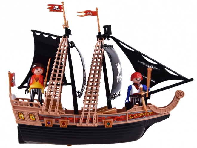 Set pirat cu corabie, figurine și tun
