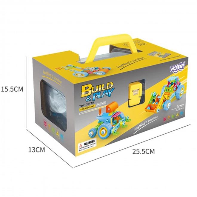 Set de construcție vehicule pentru copii 6în1
