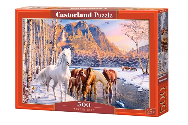 Puzzle iarnă cu cai 500 piese