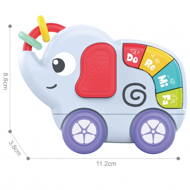 Elefant interactiv senzorial și muzical pentru copii Woopie