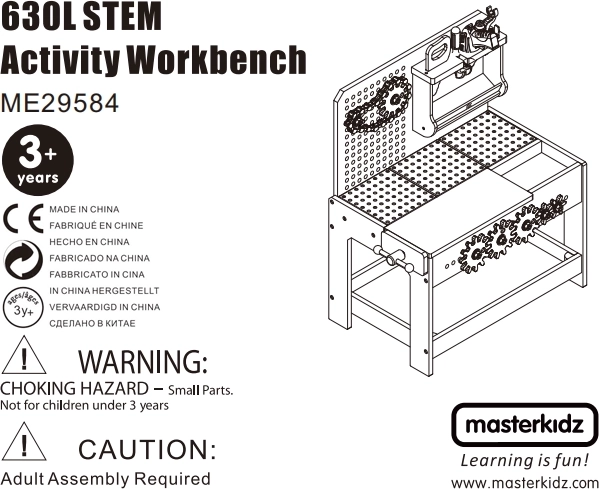 Atelier din lemn XXL Montessori STEM cu unelte MASTERKIDZ