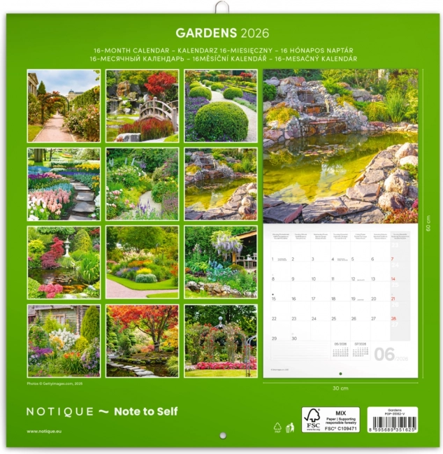 Calendar de notițe Grădini 2026