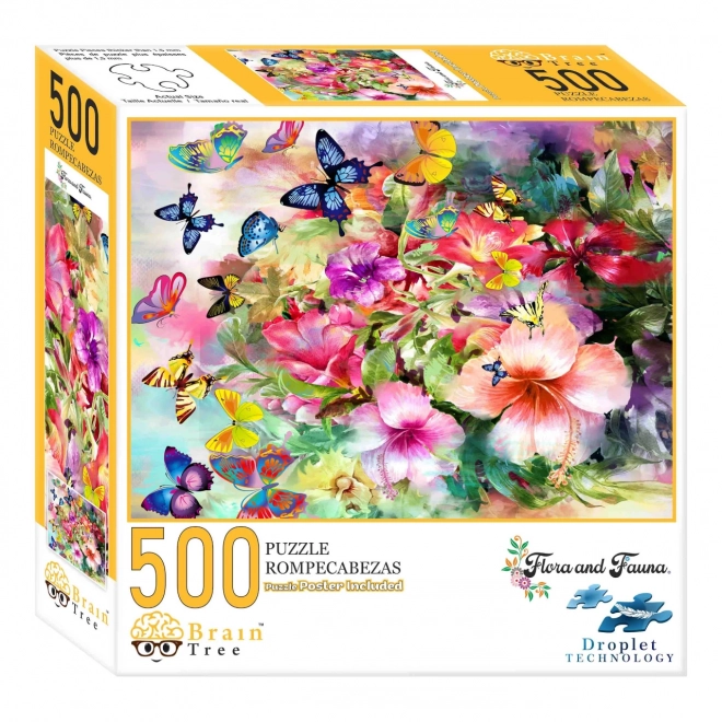 Puzzle Brain Tree Flori și fluturi 500 piese