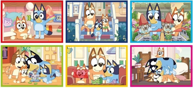 Cuburi puzzle Bluey Clementoni, 6 cuburi