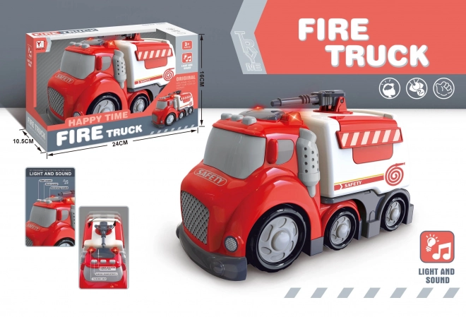 Camion cisternă de pompieri cu efecte